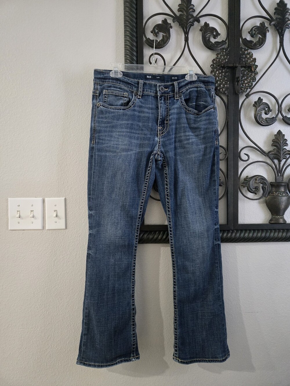 BKE Men's Medium Blue Aiden Bootcut Jeans